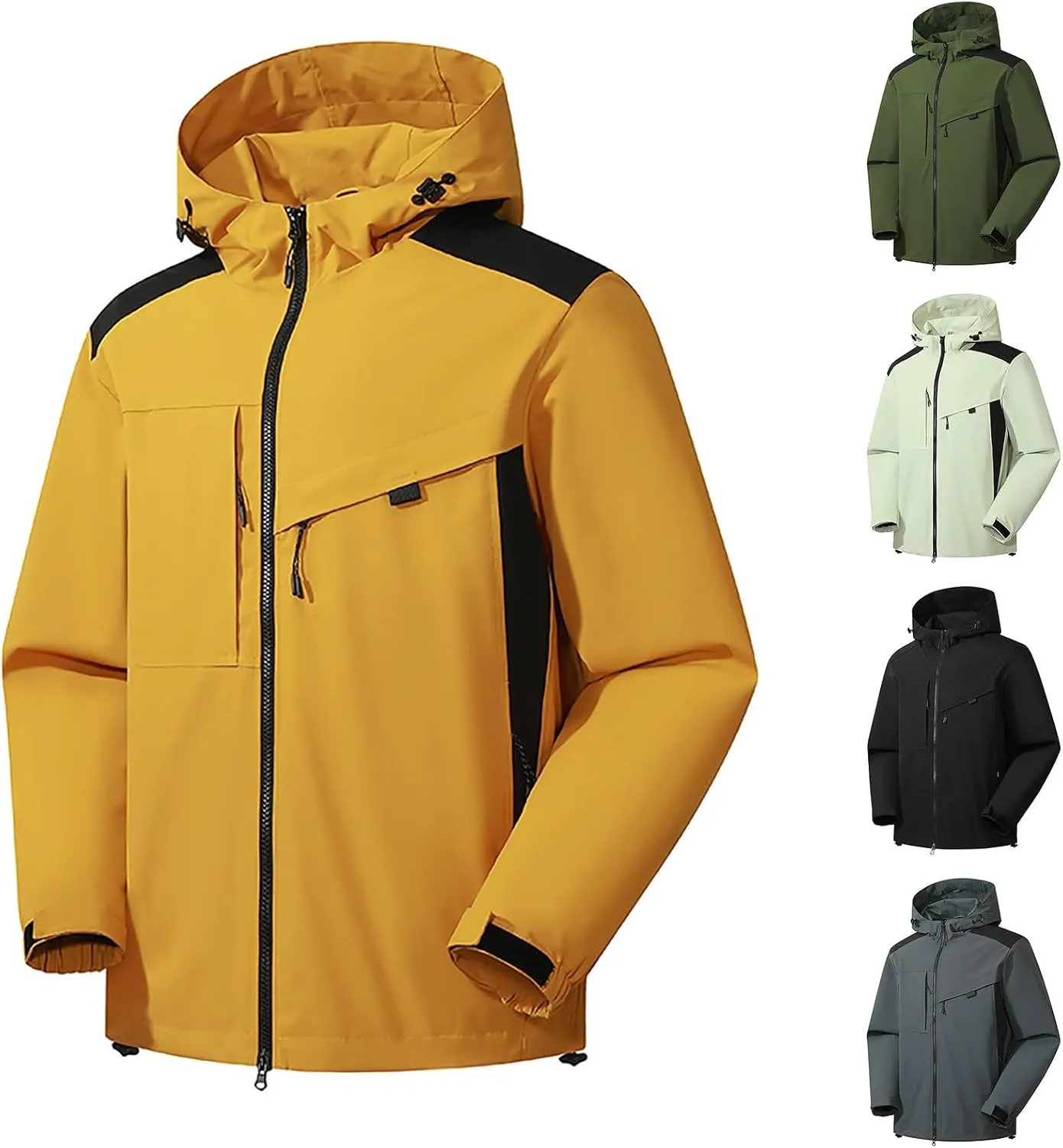 Womens Waterproof Rain Jacket Lightweight Windproof Raincoat Active Outdoor Hiking Trench Coats Windbreaker