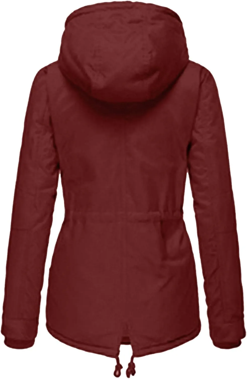 Womens Winter Casual Quilted Coat Loose Fit Long Sleeve Button Zip Overcoat Fashion Warm Fleece Jacket Padded Outwear
