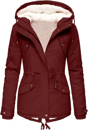 Womens Winter Casual Quilted Coat Loose Fit Long Sleeve Button Zip Overcoat Fashion Warm Fleece Jacket Padded Outwear