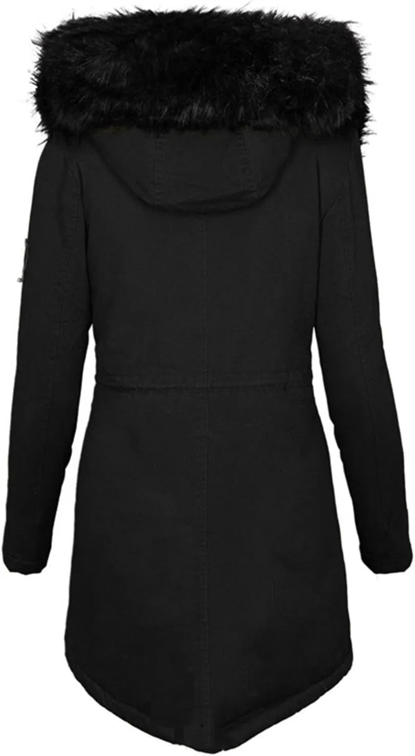 Womens Winter Coats Warm Thickened Sherpa Lined Jacket Hooded Outerwear Plus Size Puffer Parka Down Jackets Overcoat