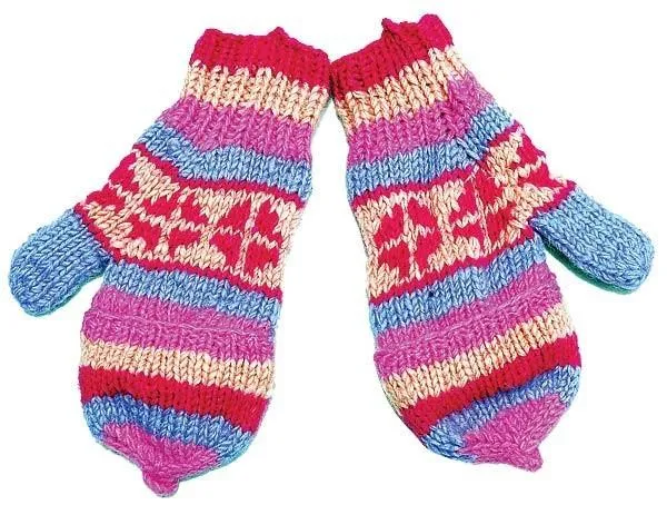 Woolen Mittens Flap Cover Fleece Lined