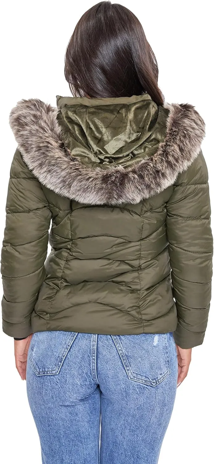 YMI Women's Junior Full Length Water Resistant Puffer Jacket