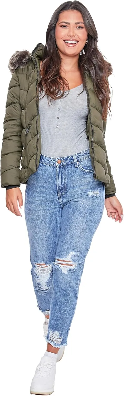 YMI Women's Junior Full Length Water Resistant Puffer Jacket