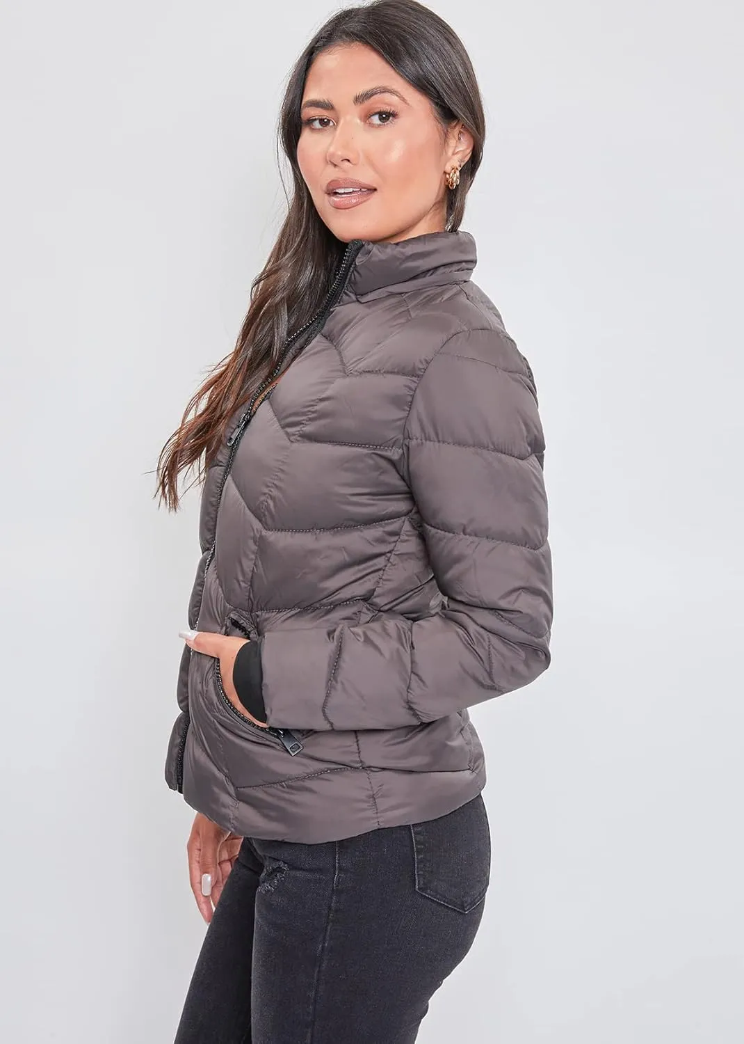YMI Women's Junior Full Length Water Resistant Puffer Jacket