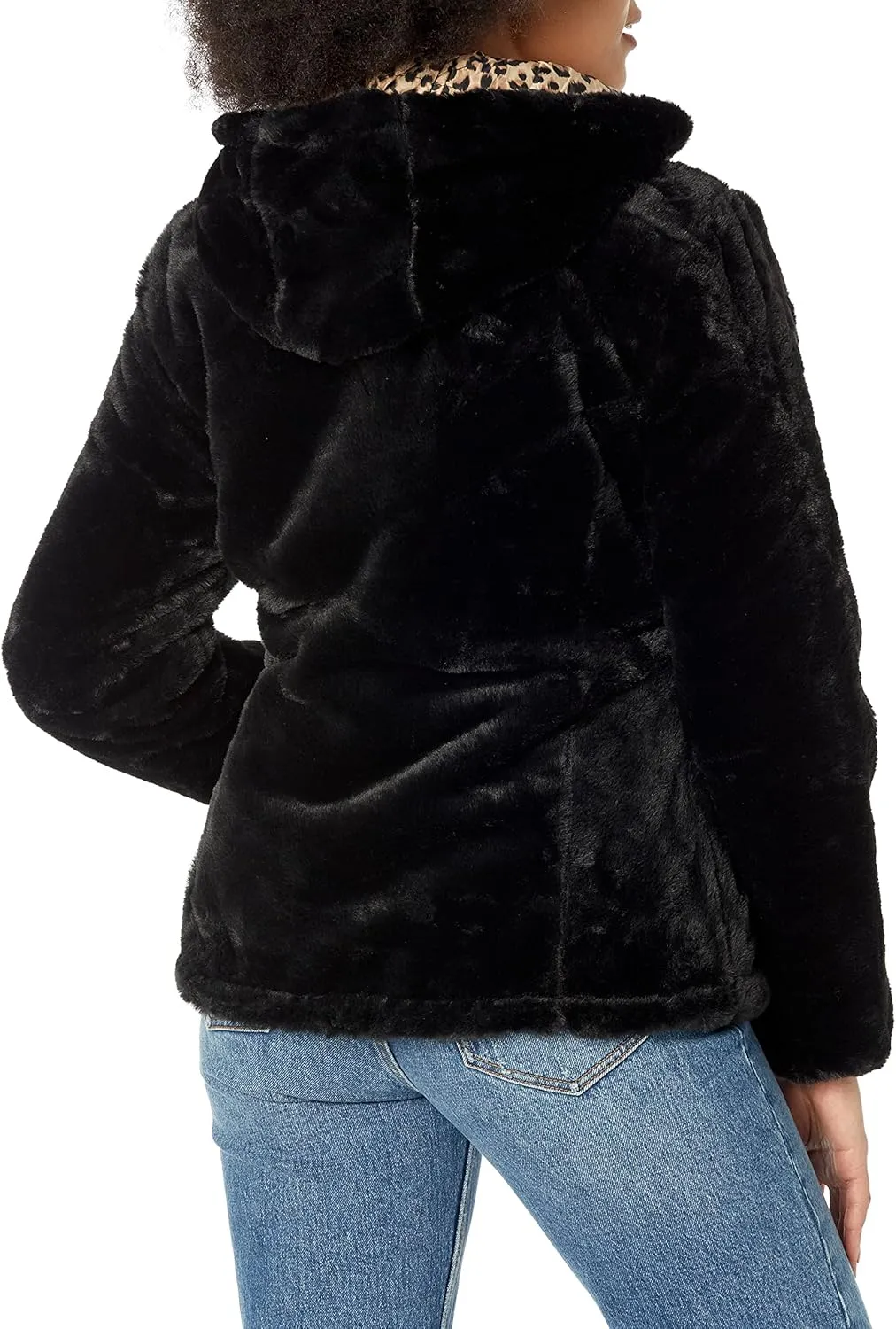 YMI Women's Junior Reversible Faux Fur Puffer Jacket